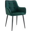 Design-Shop Jedálenská stolička Ferndale - zamat - tmavo zelená