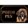 Kaukazský ovčiak - Kovová tabuľka POZOR PES