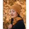 Jožánek Dámska čiapka bavlnená, obojstranná, čierna + horčicová L
