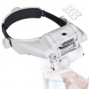 Zväčšovacie okuliare 8x, čelová lupa s LED osvetlením
