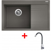 Sinks Rim 780 L Truffle + Elasta nehrdzavejúca oceľ/čierny