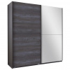 MID.YOU SKRIŇA SO ZRKADLOM, grafitová, tmavosivá, 180/198/64 cm - Skrine - 001787073102