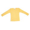 Detské tričko s dlhým rukávom z merino vlny, bavlny a hodvábu žltý melír Cosilana Veľkosť: 128