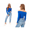 Chabrové dámske španielske body s dlhým rukávom a off-shoulder výstrihom