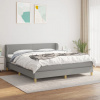 vidaXL Boxspring posteľ s matracom bledosivá 180x200 cm látka - Sivá - 57790-12751