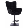 LuxuryForm DESIGN Barové kreslo AURORA VELUR na čiernej hranatej podstave - čierne
