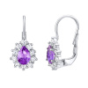 Silvego Strieborné náušnice fialové s Brilliance Zirconia SILVEGO31866F