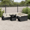 zahrada-XL 10-dielna záhradná sedacia súprava s vankúšmi polyratan čierna 3268756