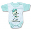 BABY´S WEAR Detské body, krátky rukáv-PERFECT, bielo-zelené veľkosť: 56 (0-2m)