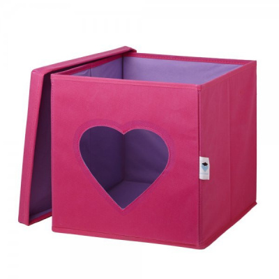 LOVE IT STORE IT - Úložný box na hračky s krytom a okienkom - srdce (1ks skladom)