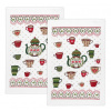 Bellatex Kuchyňské utěrky sada 2 kusů 40x60 cm Čajová konvička červená, zelená