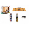 Teddies Skateboard prstový skrutkovací 2ks plast 10cm s rampou s doplnkami v krabičke 30x24x6cm