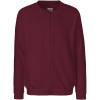 Neutral Mikina O73501 bio na zip, unisex COT77730106613-bordeaux 3XL Bordó