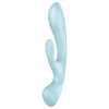 Satisfyer Triple Oh - nabíjací vibrátor s ramienkom na klitoris (modrý)
