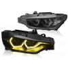 Predné svetlá BMW F30 F31 11-15 Yellow Angel Eyes Black