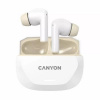 Slúchadlá, TWS bezdrôtové, Bluetooth 5.4, CANYON Hexagon 7, bielo béžové