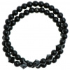 Glosery wrap náramok zdobený krištáľmi Swarovski®, lesklý / matný čierny achát 6mm Veľkosť korálok: 8mm, Typ korálok: labradorit, Obvod zápästia: XS 15 cm