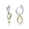 MINET JMAS0301GE00 - MINET Elegantní dvoubarevné stříbrné náušnice