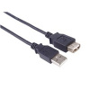 PremiumCord Predlžovací kábel USB 2.0, A-A, 1m, čierny
