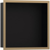 HANSGROHE XtraStoris Individual výklenok do steny, matná čierna s dizajnovým rámom, 300 x 300 x 100 mm, kartáčovaný bronz, 56098140