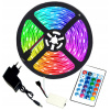 Nepremokavé LED diódy farebná RGB páska 5m s diaľkovým ovládaním (Nepremokavé LED diódy farebná RGB páska 5m s diaľkovým ovládaním)