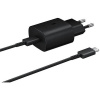 EP-TA800EBE + EP-DA705BBE Samsung 25W Cestovná nabíjačka + USB-C/USB-C Dátový Kábel Black (OOB Bulk)