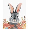 ZUTY Maľovanie podľa čísel KRÁLIK S FAREBNÝMI KVIETKAMI Rámovanie bez rámu a bez vypnutia plátna Rozmer 80x100 cm