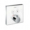 Hansgrohe Shower Select Glass Termostatická batéria pod omietku na 2 spotrebiče, biela/chróm 15738400-HG