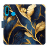 Flip pouzdro iSaprio - Huawei P30 Lite - GoldBlue - kapsičky na karty (Knížkový flip kryt, obal, pouzdro iSaprio na mobil Huawei P30 Lite - GoldBlue - 360° ochrana telefonu, přihrádka na karty a hotov