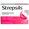 Strepsils Jahoda bez cukru 24 cmúľacích pastiliek