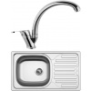 Set Sinks (dřez Classic 760 V 0,5 mm, matný + baterie Evera Chrom - lesklý) CL7605VEVCL