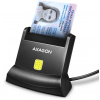 AXAGON CRE-SM4N, USB-A StandReader čtečka kontaktních karet Smart card (eObčanka), kabel 1.3m CRE-SM4N