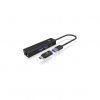 ICY BOX IB-HUB1439-LAN Kábel USB 3.2 Gen 1 (3.1 Gen 1) Type-A Čierna (IB-HUB1439-LAN)