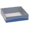 Darčeková krabička s priehľadným vekom 200x200x50/35 mm, modrá