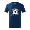Futbalová lopta v triku - Tričko detské bavlnené - 146 cm/10 rokov ( Polnočná modrá )