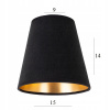 Lampové tienidlo - Lampa z veloru do lampy čierna výška 9/15 14 (Lampa z veloru do lampy čierna výška 9/15 14)