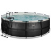 Bazén s filtráciou Black Leather pool Exit Toys kruhový oceľová konštrukcia 427*122 cm čierny od 6 rokov
