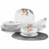 Večera Prima Deco Classic Collection Azalia, 18 ks. (VEČEROVÝ SERVIS SADA TANIER PRE 6 OSÔB S KVETMI, PORCELÁN)