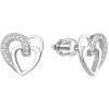 Beneto Stříbrné srdíčkové náušnice AGUP1527S