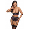 Cottelli Bondage - Sexi otvorený set s fialovou čipkou 75B/S