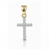 Zlatý prívesok 585/14k zirkónový krížik