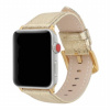 AppleKing metalický kožený remienok pre Apple Watch 45 mm / 44 mm / 42 mm - zlatý - možnosť vrátiť tovar ZADARMO do 30tich dní
