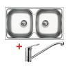 Nerezový drez s batériou OKIO 780 DUO 435 x 780 mm + batéria PRONTO N85