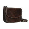 Kožená kabelka na rameno MI896 tmavohnedá Made in Italy