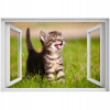 Self -adhézne 3D okno vybrané Cat Cat 90x60 (Self -adhézne 3D okno vybrané Cat Cat 90x60)