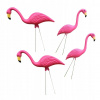 Záhradná figúrka - 4 plameňové záhradné plastové vklady (4 plastové kolíky do záhrady Flamingo)