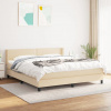vidaXL Posteľný rám boxspring s matracom krémový 180x200 cm látka - Krémová - 209415-63364