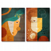 Plagáty sada 2 mask plagátov farebné ľudia, umenie bez rámu 40 x 50 cm (Plagáty set 2 obrazy 40x50, bez rámov, masky)