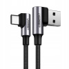Ugreen US176 zahnutý USB - USB Type C Quick Charge 3.0 QC3.0 3 A, 0,5m, sivý