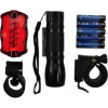 Sada cyklo světel, přední 3W LED + zadní 5x LED, 2x držák, 5x AAA baterie Solight WL19